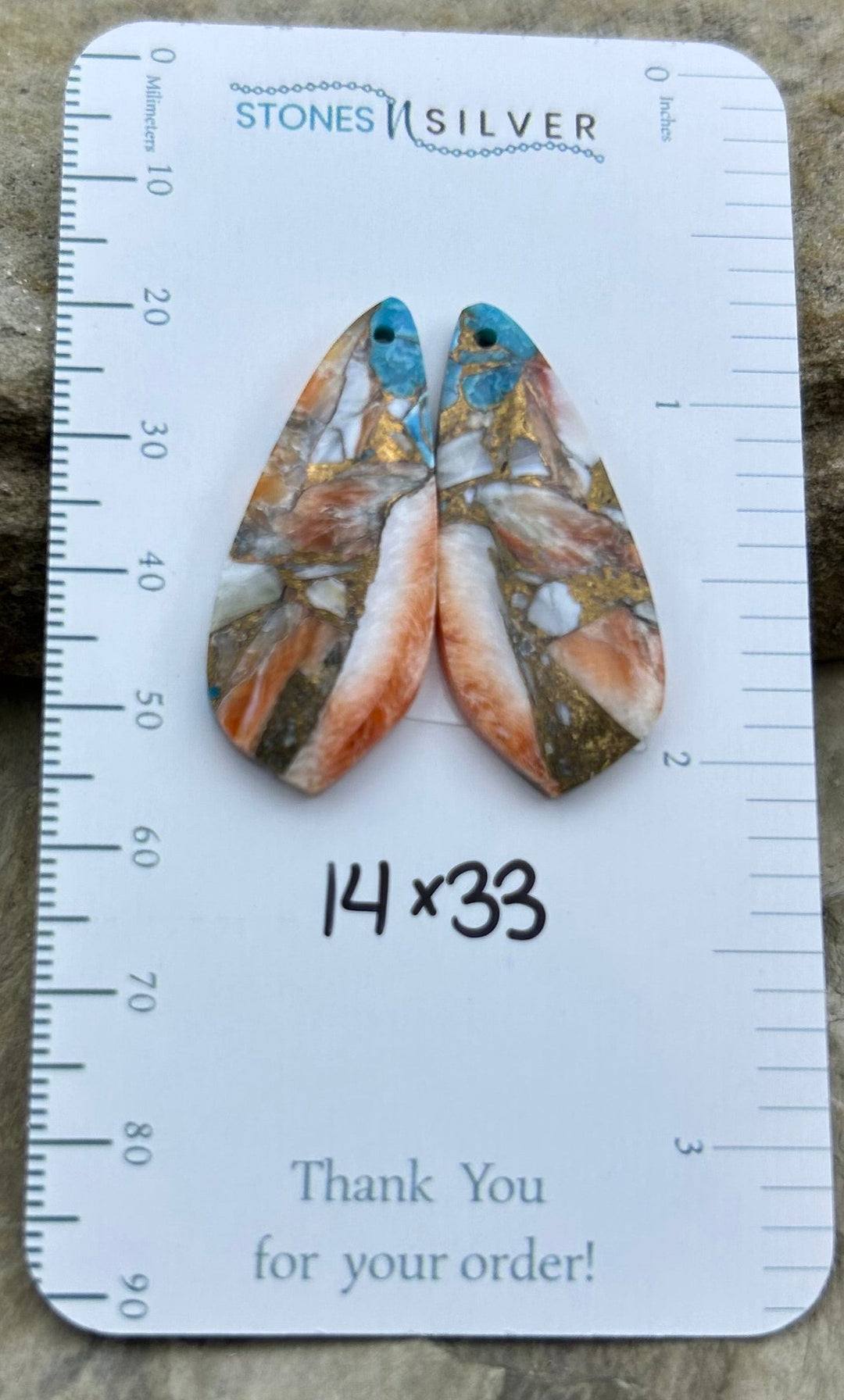 Kingman Turquoise and Orange Spiny Oyster with Bronze