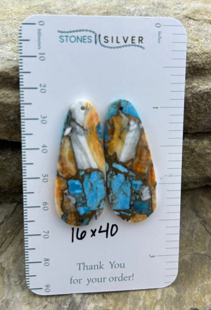 Kingman Turquoise and Orange Spiny Oyster with Bronze