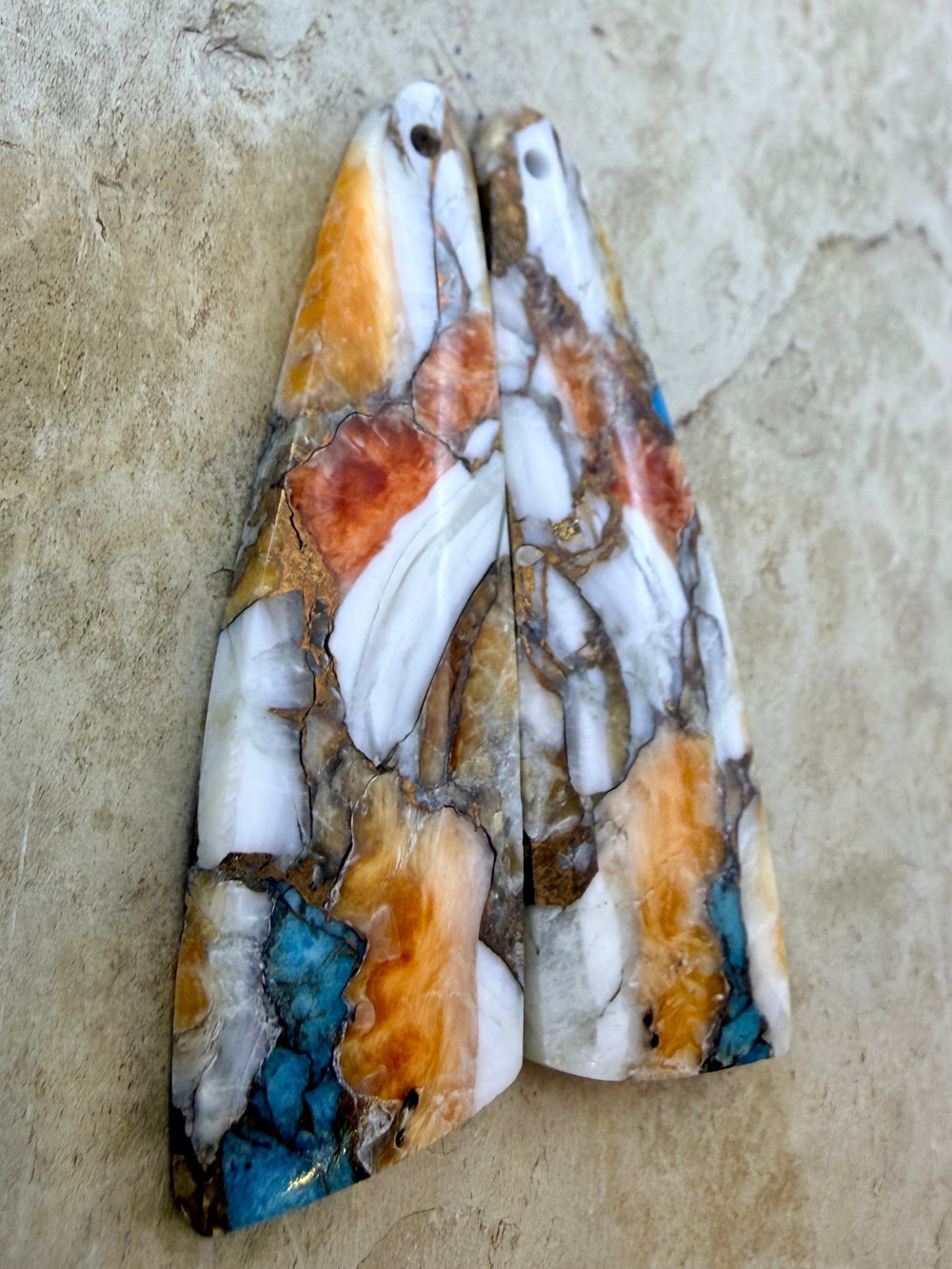 Kingman Turquoise and Orange Spiny Oyster with Bronze