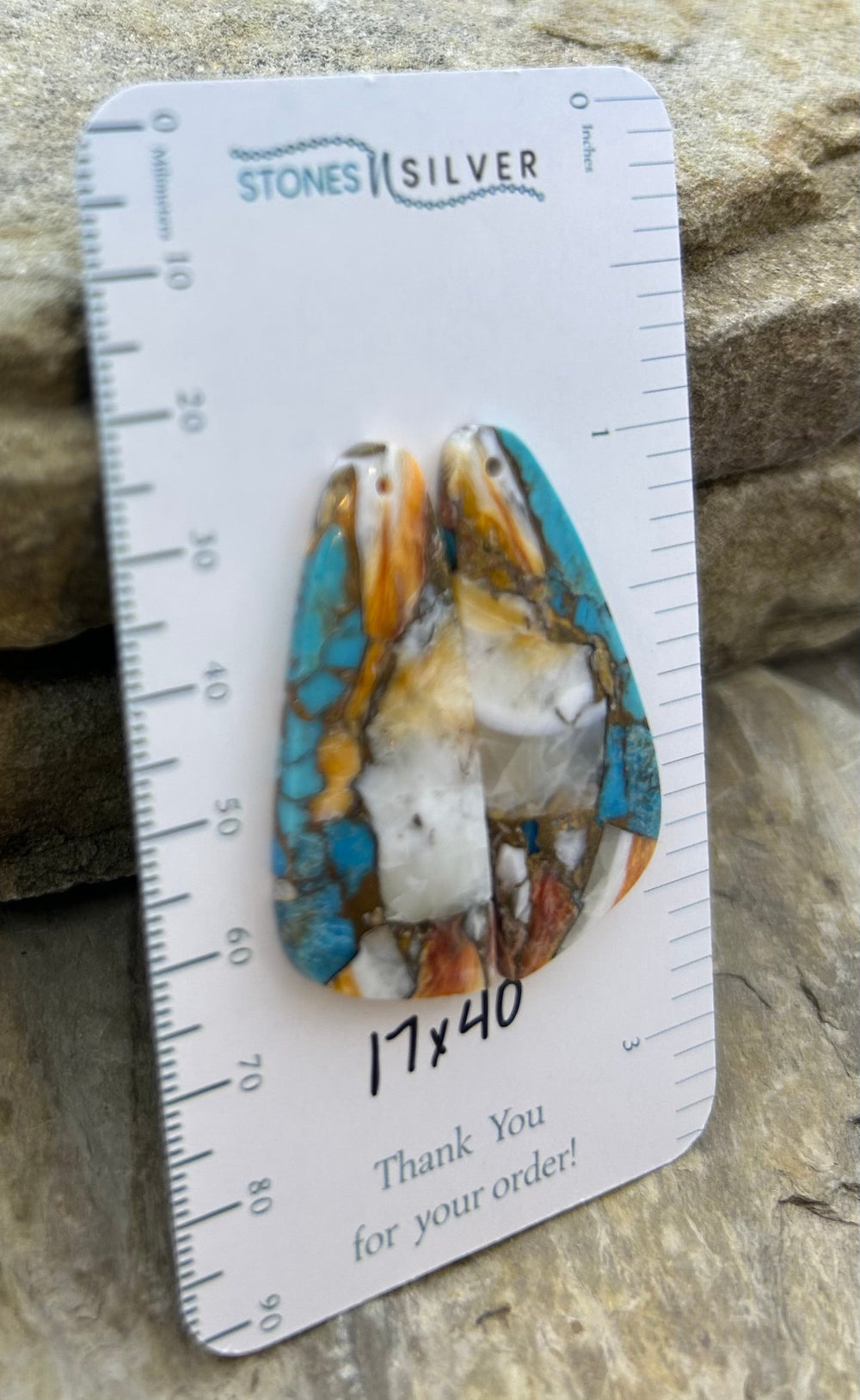 Kingman Turquoise and Orange Spiny Oyster with Bronze