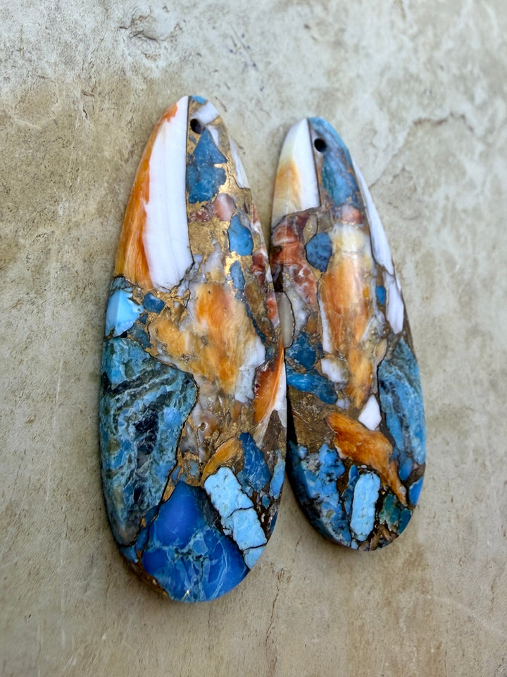 Kingman Turquoise and Orange Spiny Oyster with Bronze