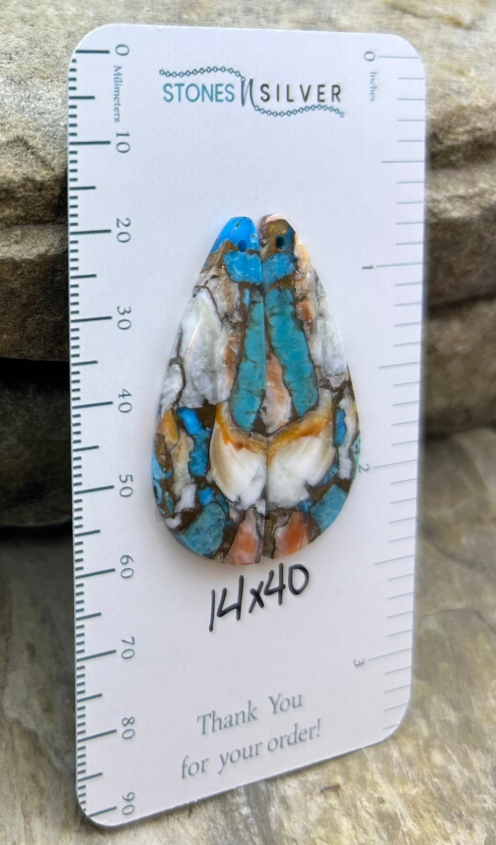 Kingman Turquoise and Orange Spiny Oyster with Bronze