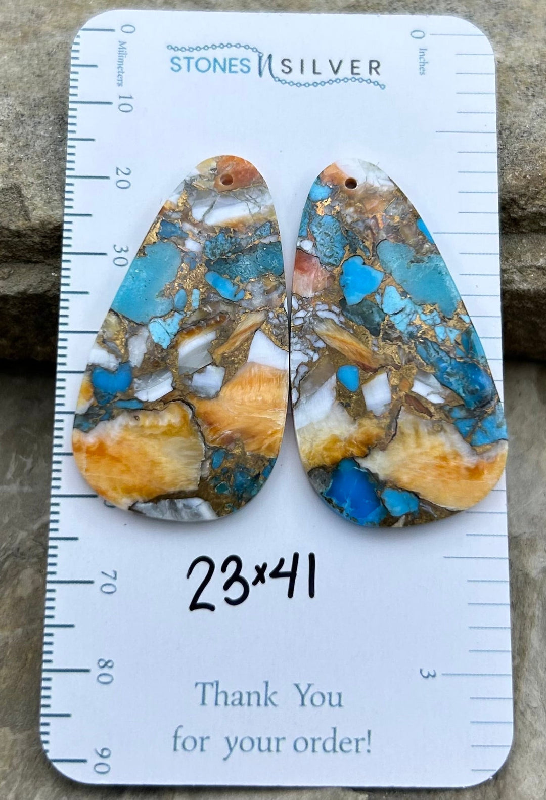 Kingman Turquoise and Orange Spiny Oyster with Bronze