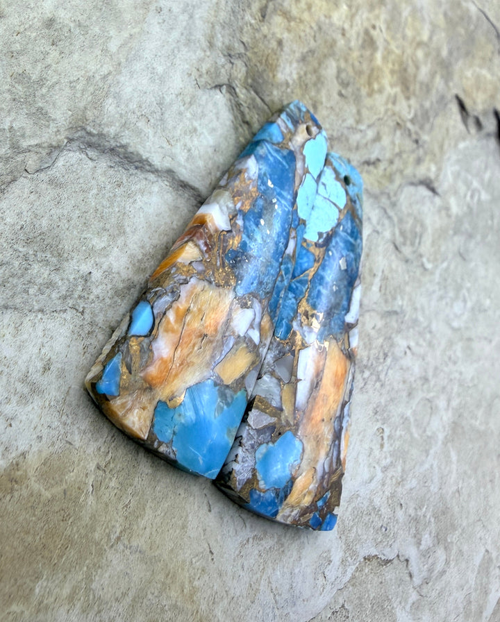Kingman Turquoise and Orange Spiny Oyster with Bronze