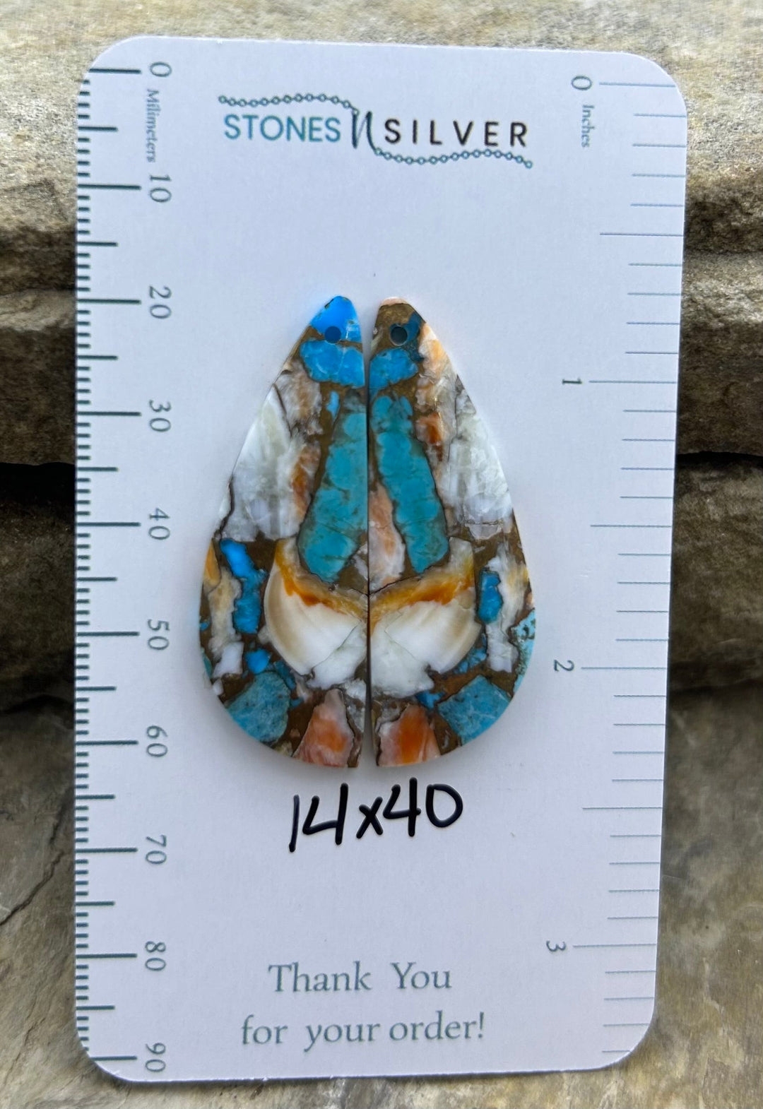 Kingman Turquoise and Orange Spiny Oyster with Bronze