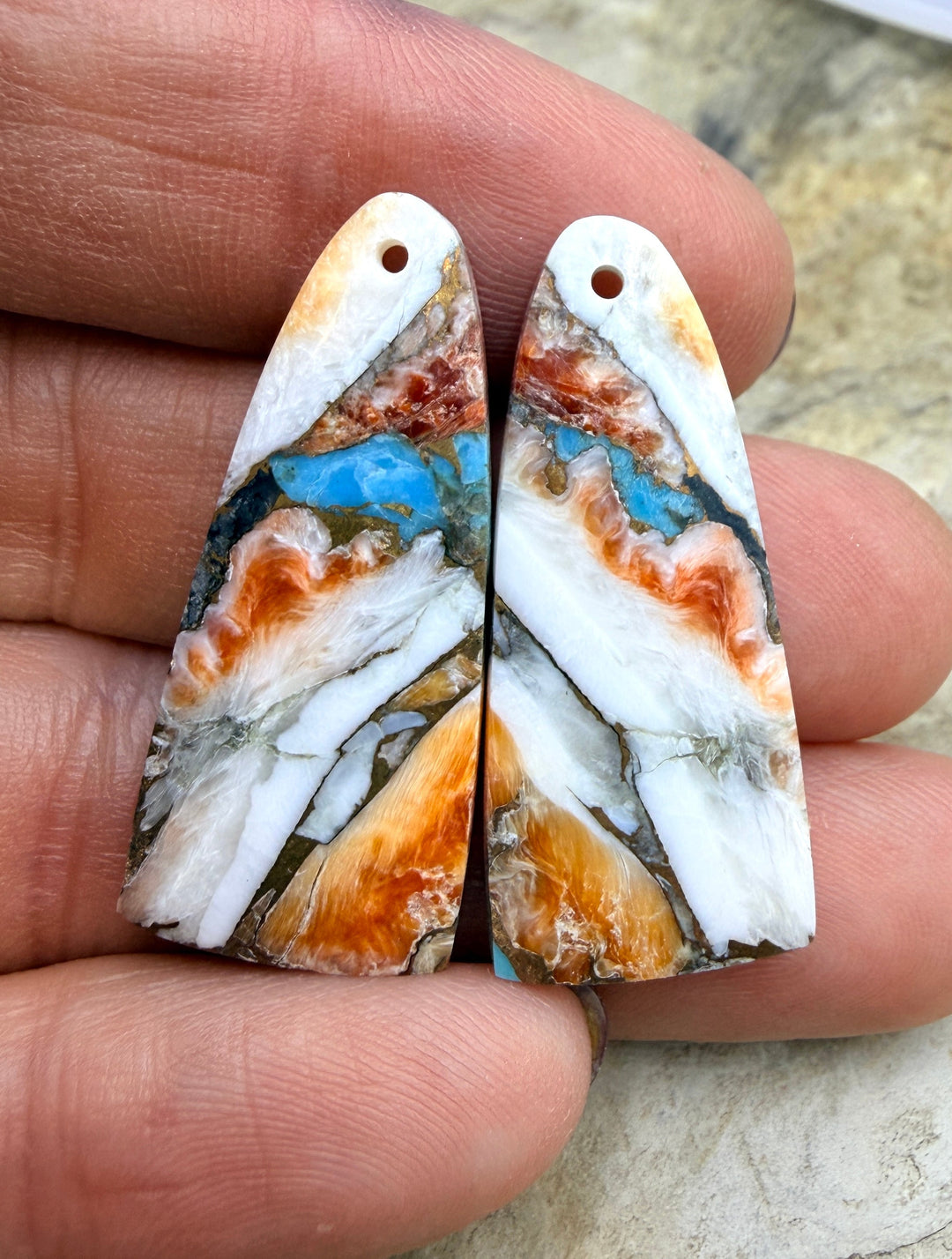 Kingman Turquoise and Orange Spiny Oyster with Bronze