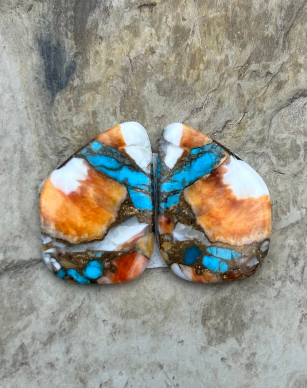 Kingman Turquoise and Orange Spiny Oyster with Bronze