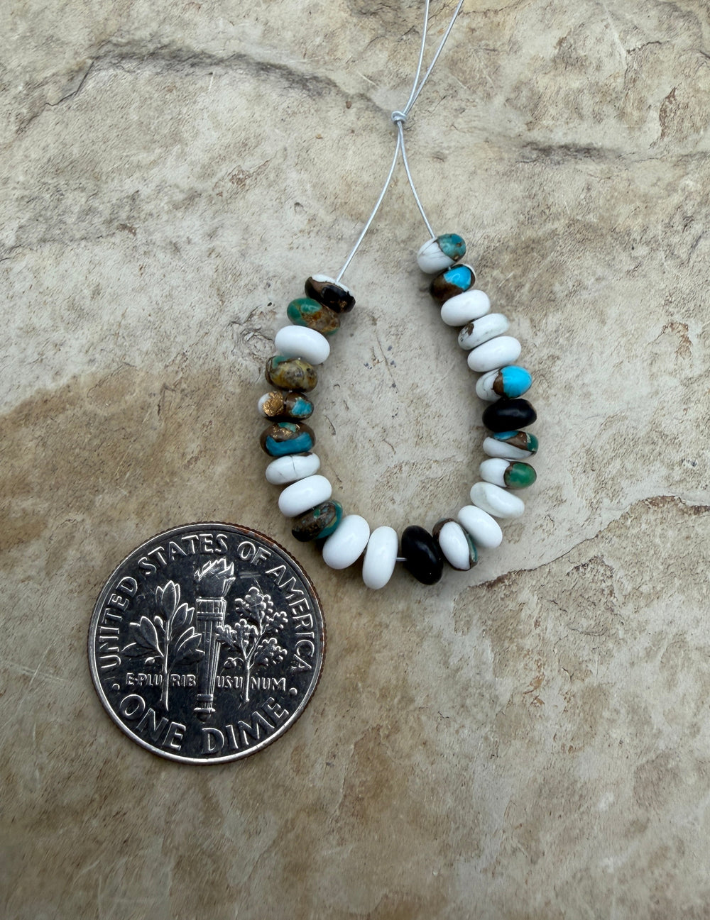 Kingman Turquoise and White Buffalo with Bronze Composite