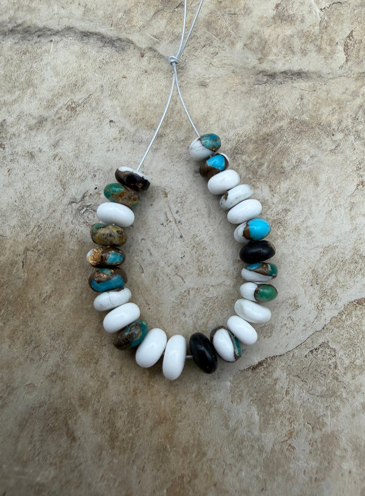 Kingman Turquoise and White Buffalo with Bronze Composite