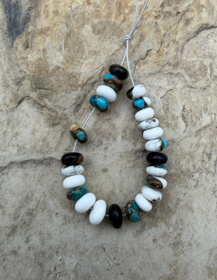 Kingman Turquoise and White Buffalo with Bronze Composite