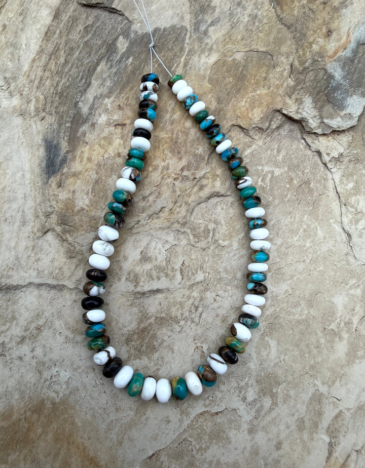 Kingman Turquoise and White Buffalo with Bronze Composite