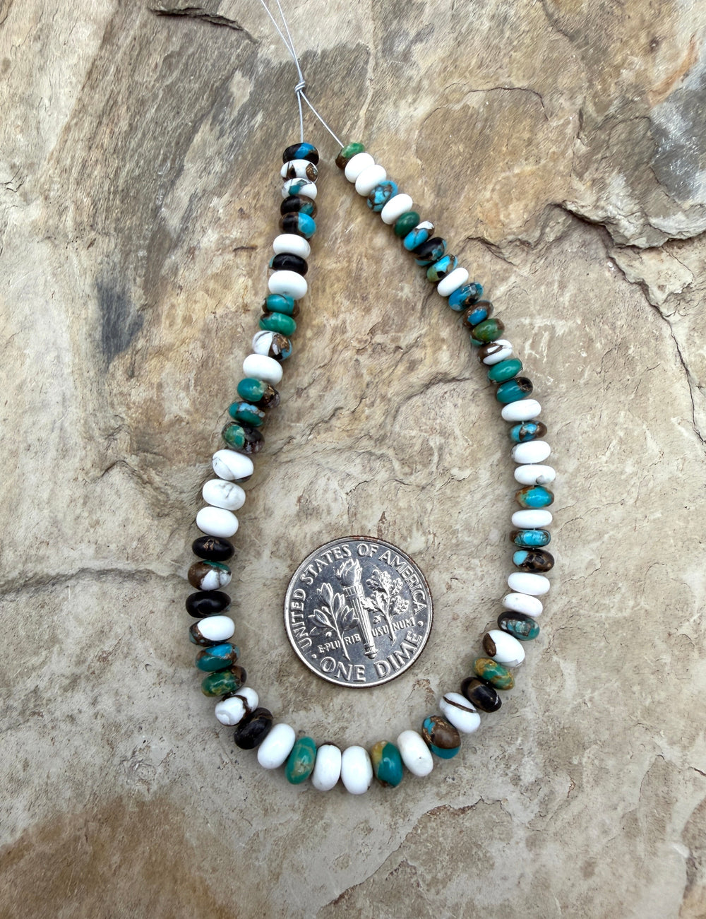 Kingman Turquoise and White Buffalo with Bronze Composite