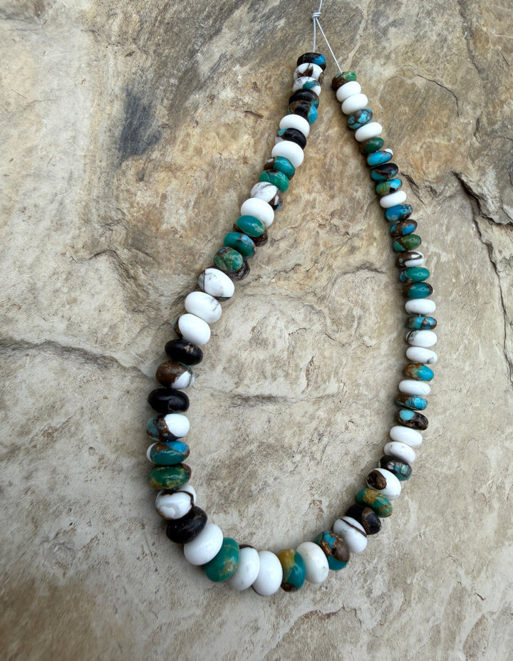 Kingman Turquoise and White Buffalo with Bronze Composite
