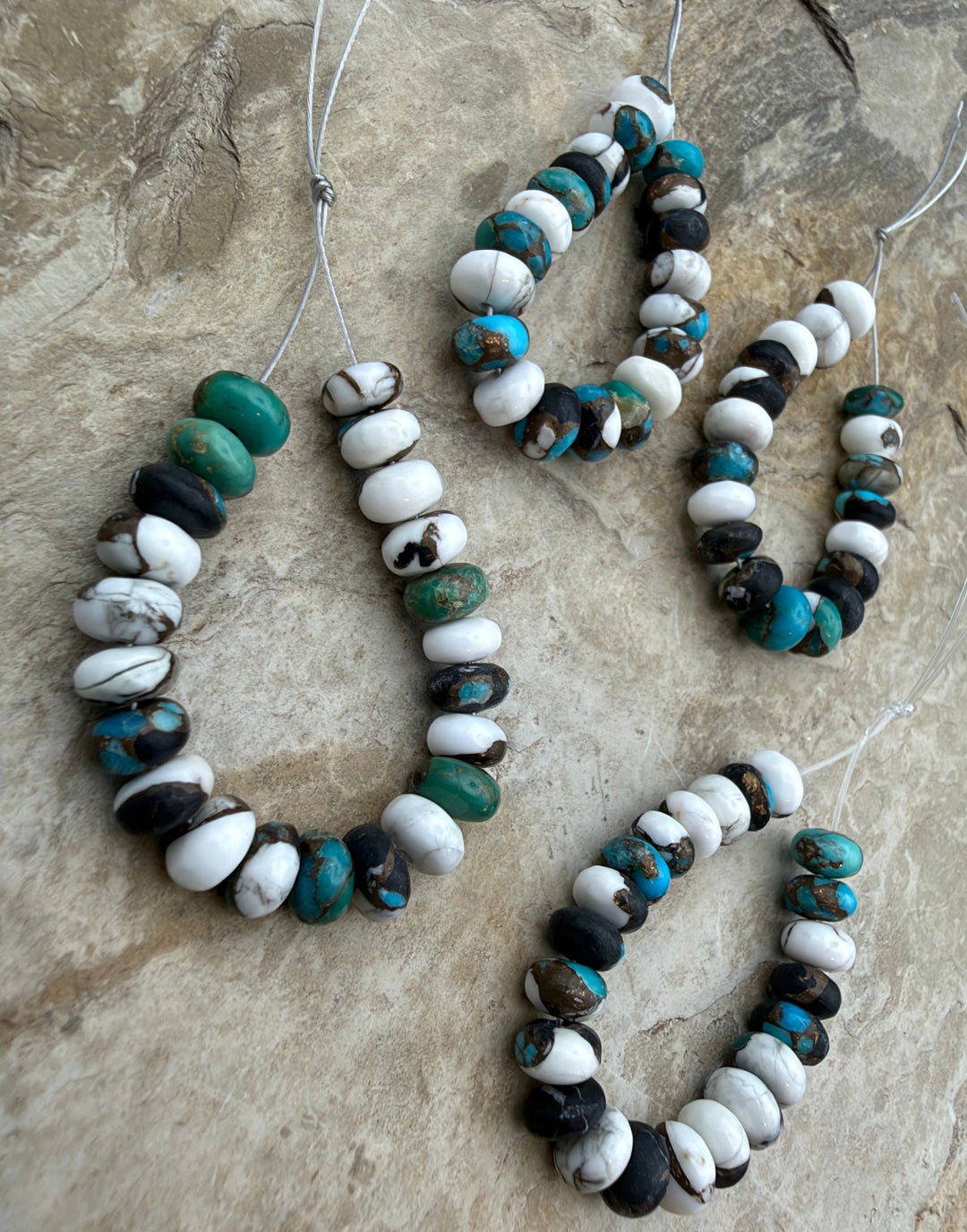 Kingman Turquoise and White Buffalo with Bronze Composite
