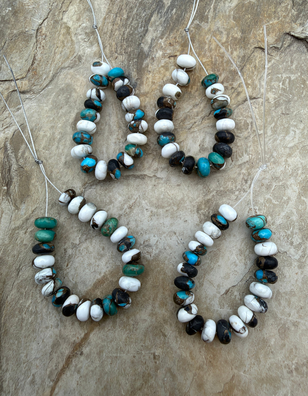 Kingman Turquoise and White Buffalo with Bronze Composite