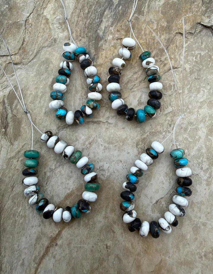 Kingman Turquoise and White Buffalo with Bronze Composite