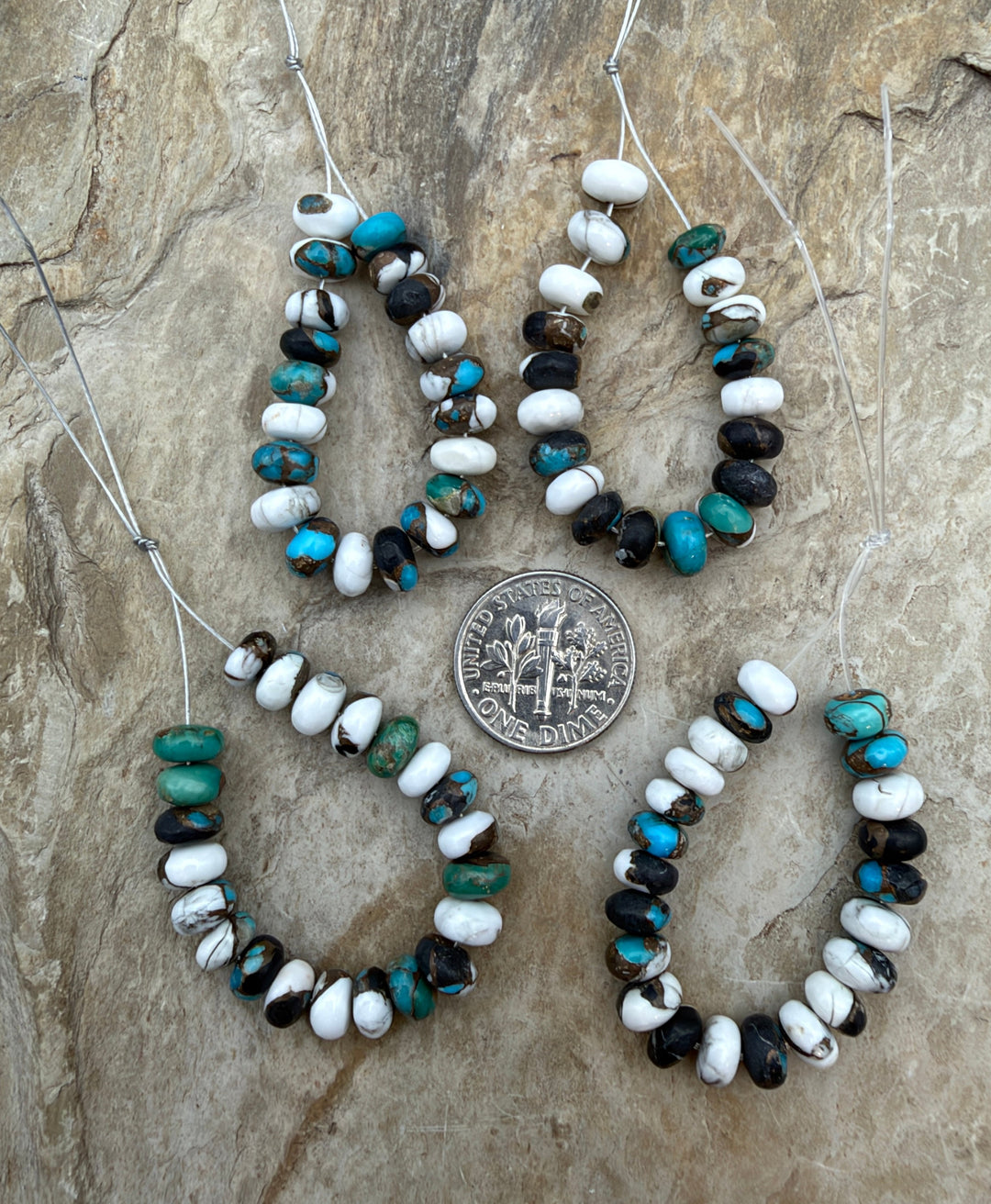 Kingman Turquoise and White Buffalo with Bronze Composite