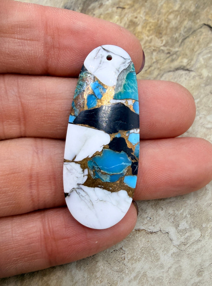 Kingman Turquoise and White Buffalo with Bronze Composite