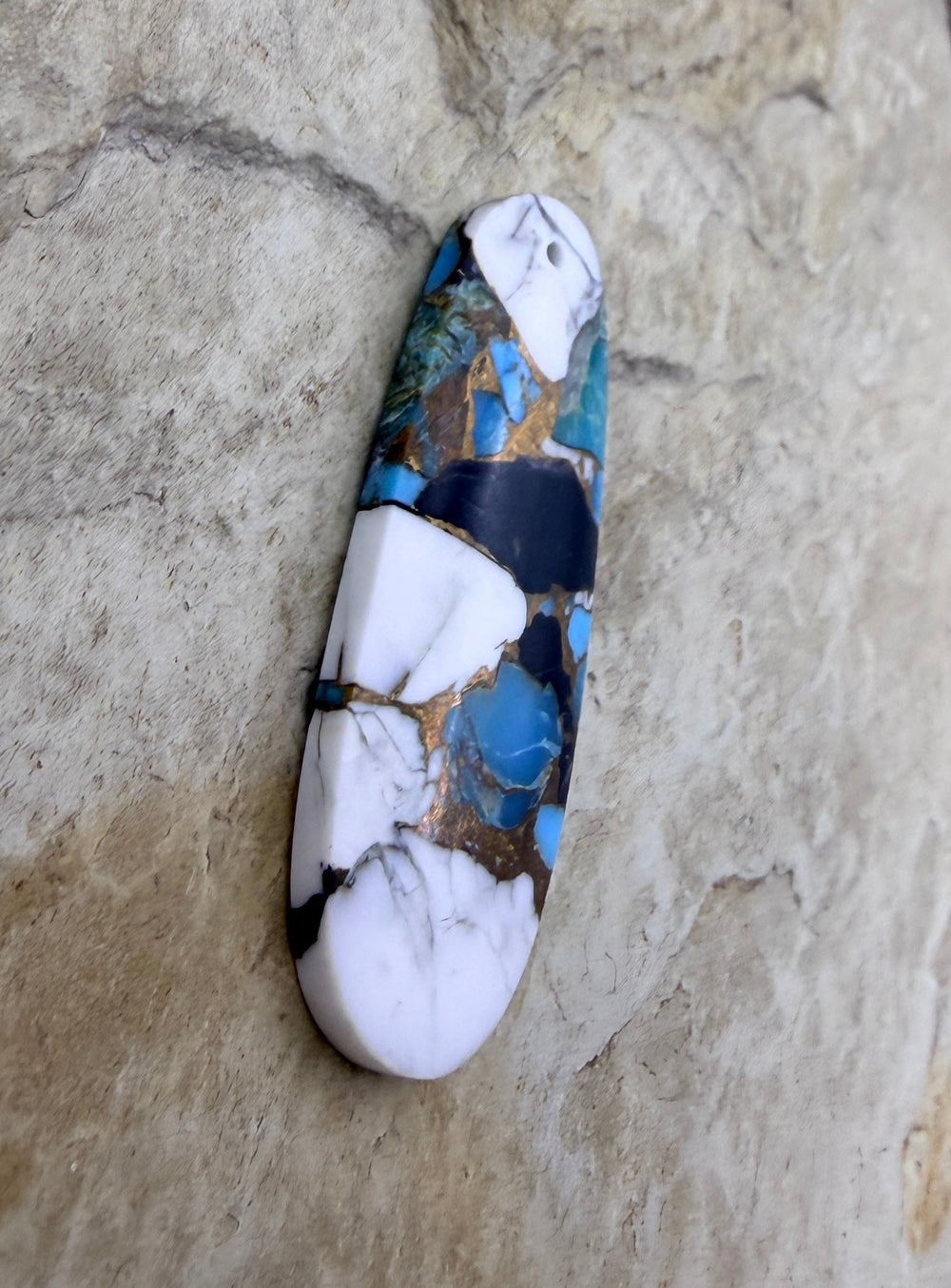 Kingman Turquoise and White Buffalo with Bronze Composite