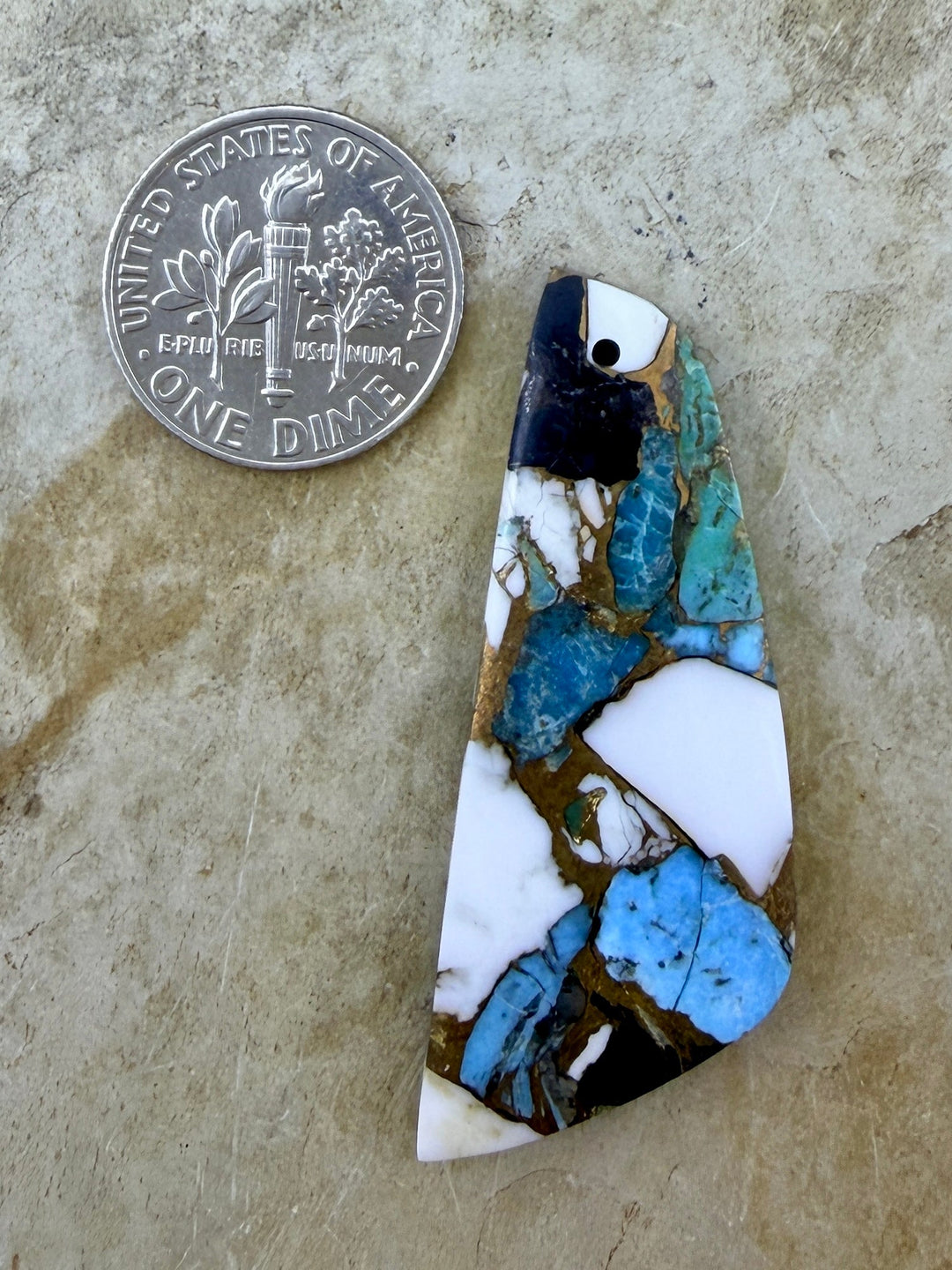 Kingman Turquoise and White Buffalo with Bronze Composite