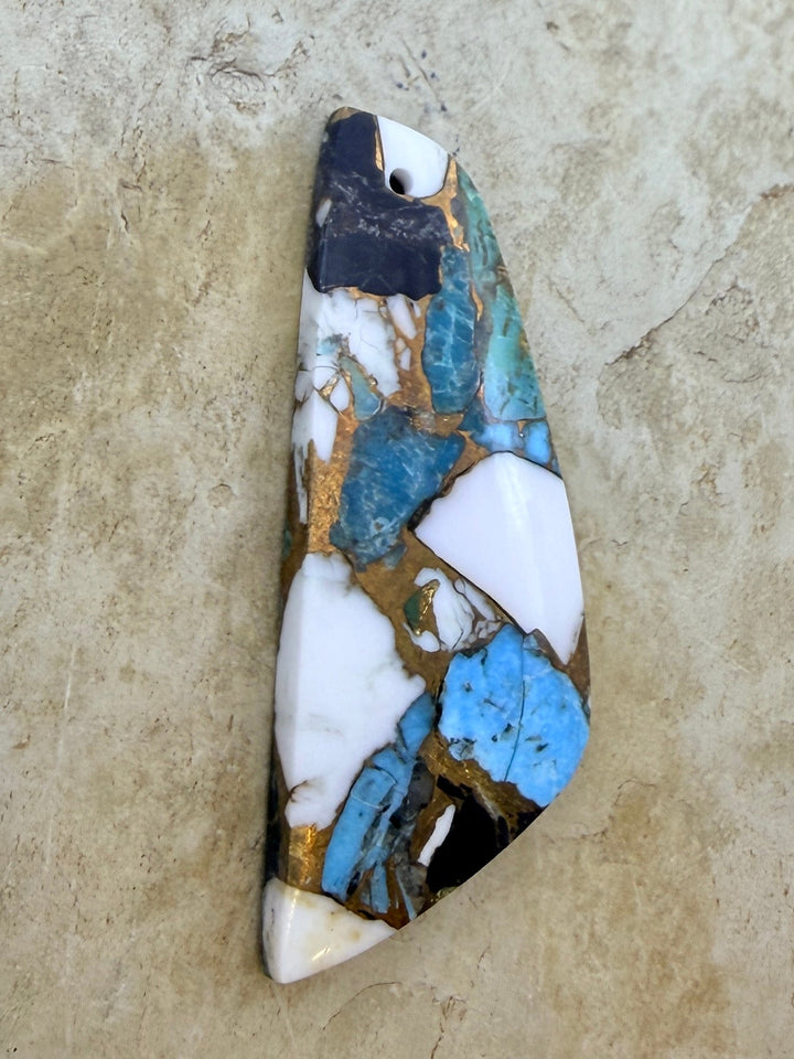 Kingman Turquoise and White Buffalo with Bronze Composite