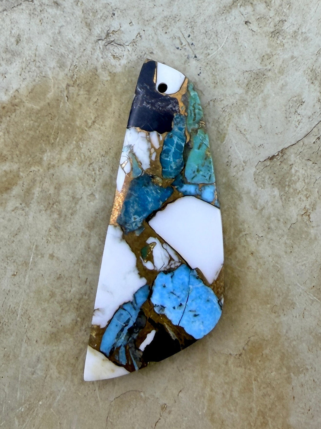 Kingman Turquoise and White Buffalo with Bronze Composite