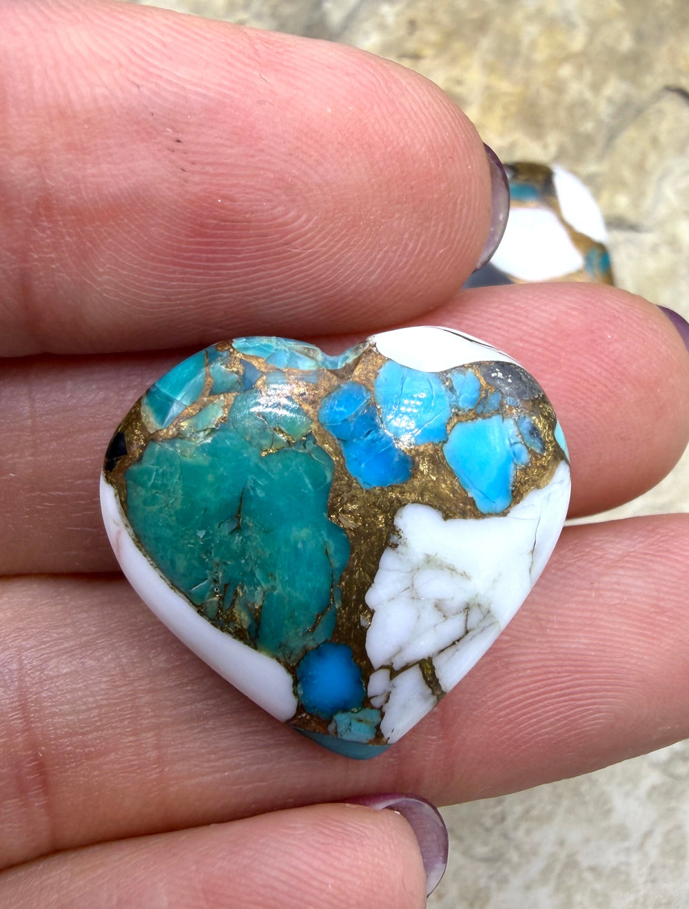 Kingman Turquoise and White Buffalo with Bronze Composite