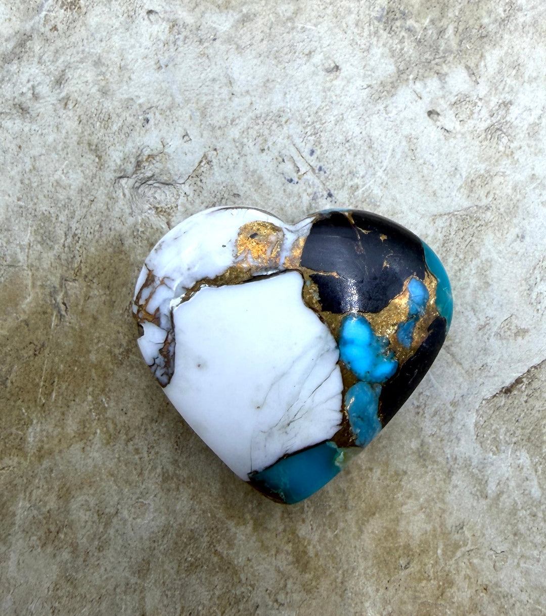 Kingman Turquoise and White Buffalo with Bronze Composite