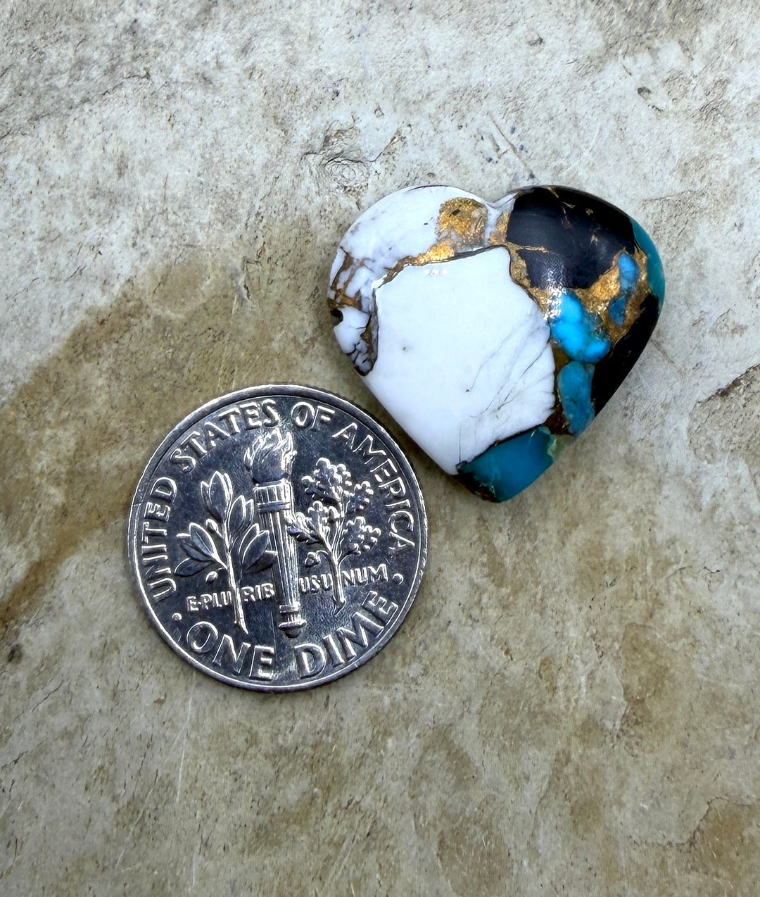 Kingman Turquoise and White Buffalo with Bronze Composite