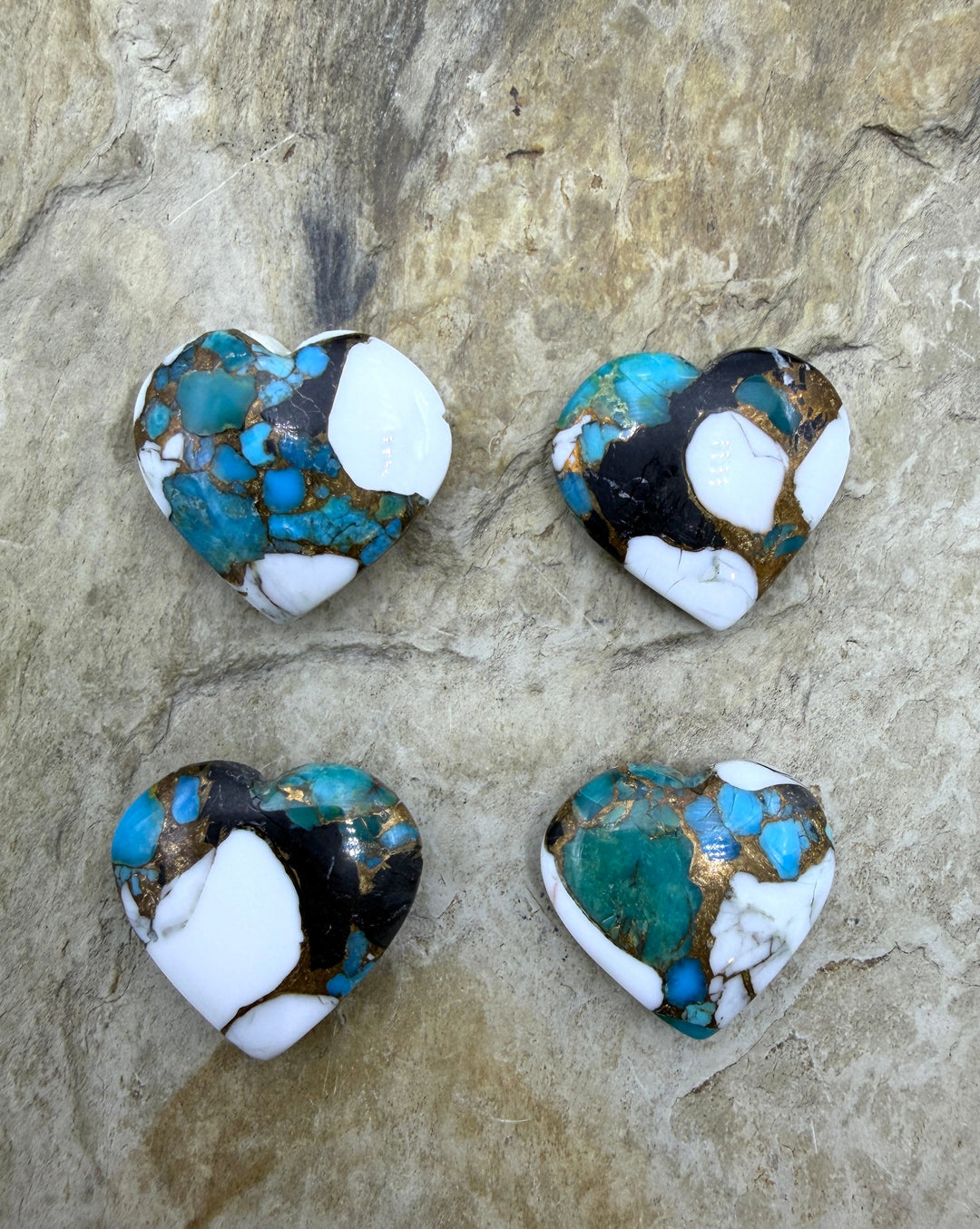 Kingman Turquoise and White Buffalo with Bronze Composite