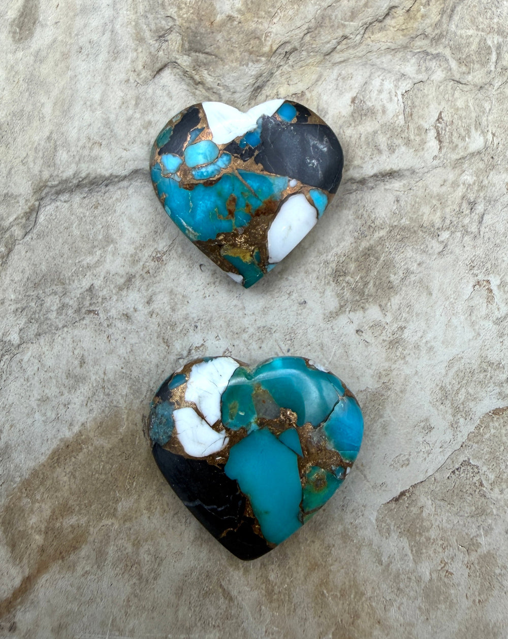 Kingman Turquoise and White Buffalo with Bronze Composite