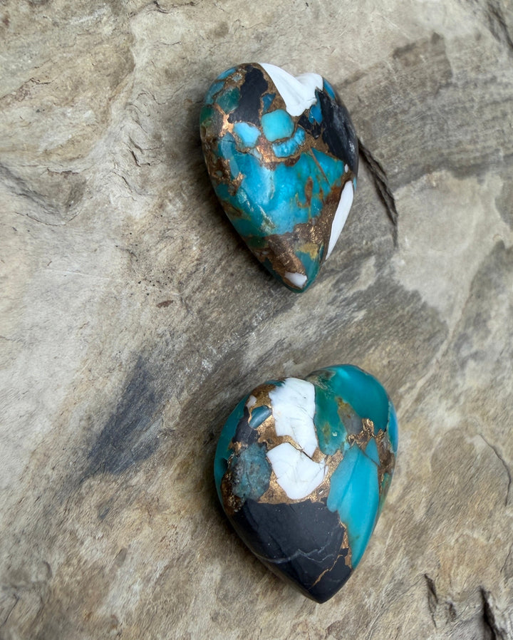 Kingman Turquoise and White Buffalo with Bronze Composite