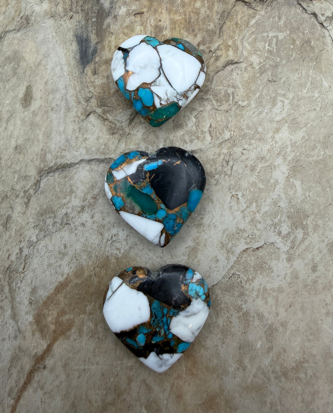 Kingman Turquoise and White Buffalo with Bronze Composite