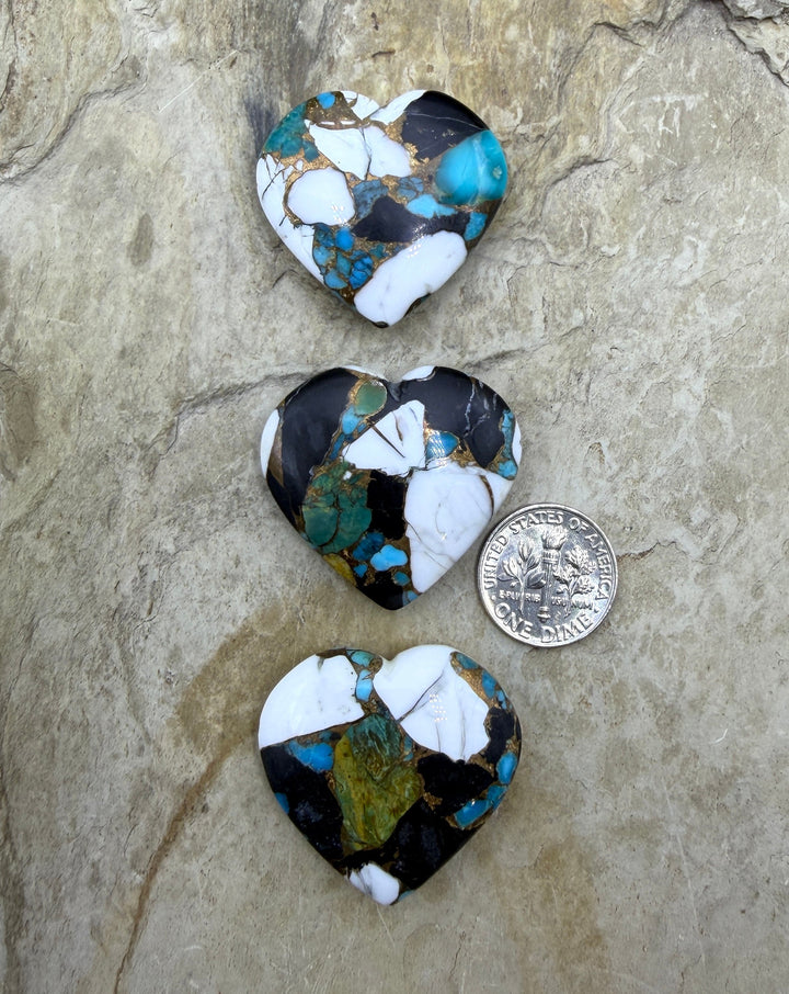 Kingman Turquoise and White Buffalo with Bronze Composite
