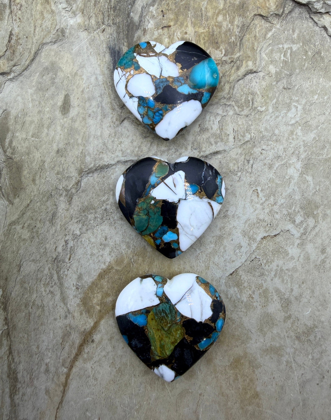 Kingman Turquoise and White Buffalo with Bronze Composite