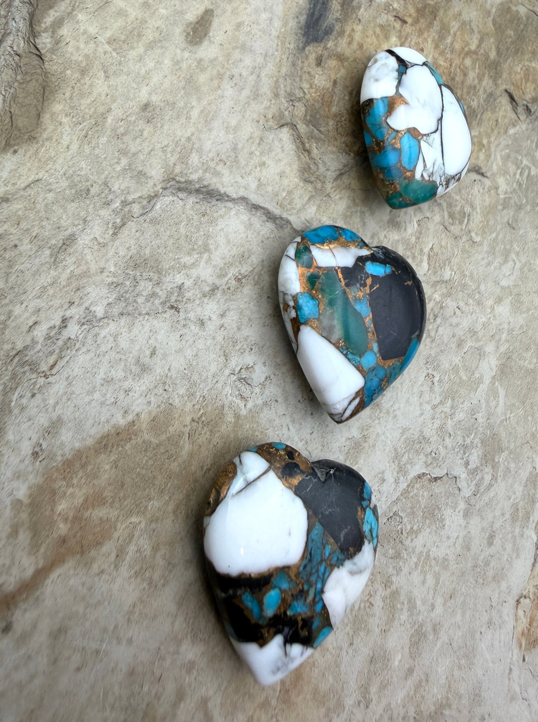 Kingman Turquoise and White Buffalo with Bronze Composite
