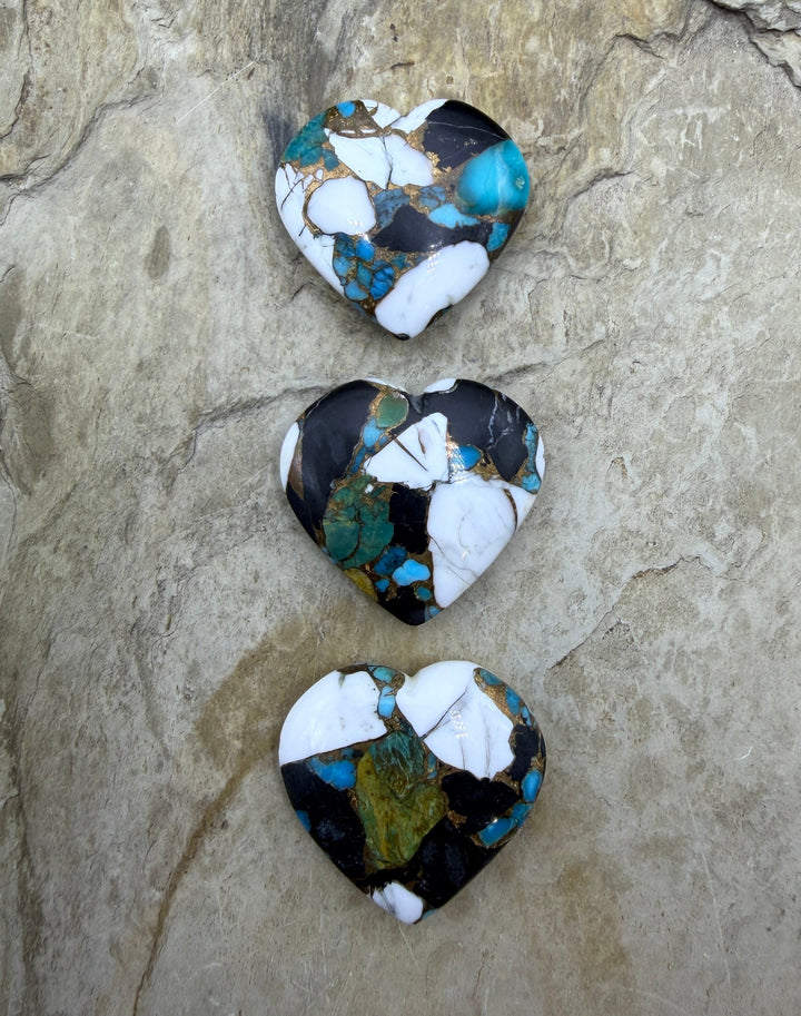 Kingman Turquoise and White Buffalo with Bronze Composite