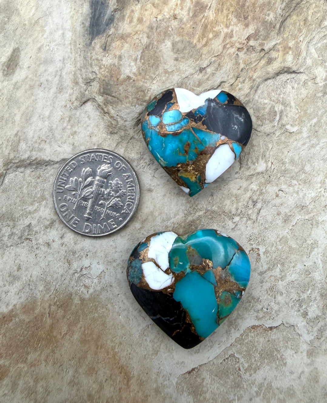 Kingman Turquoise and White Buffalo with Bronze Composite