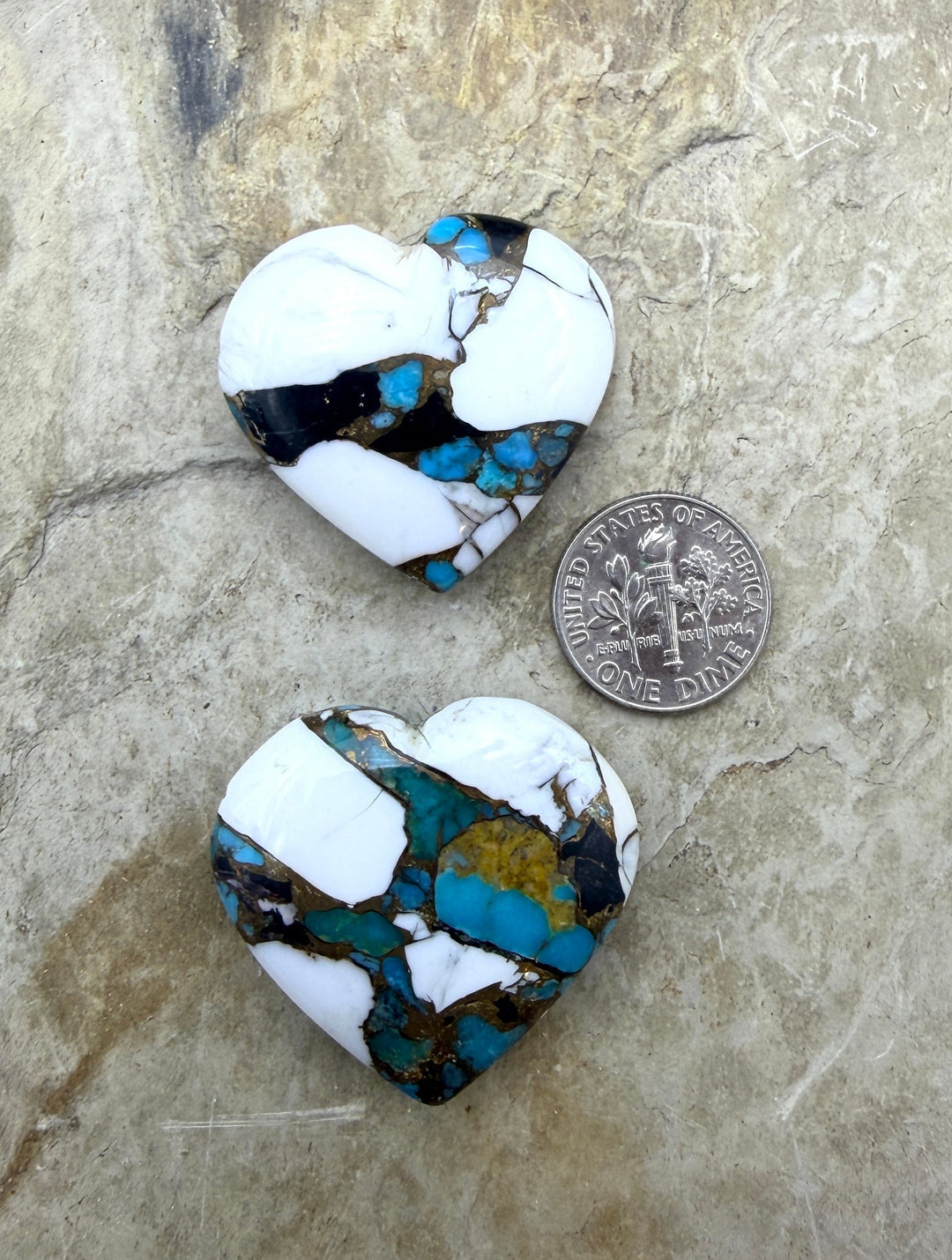 Kingman Turquoise and White Buffalo with Bronze Composite