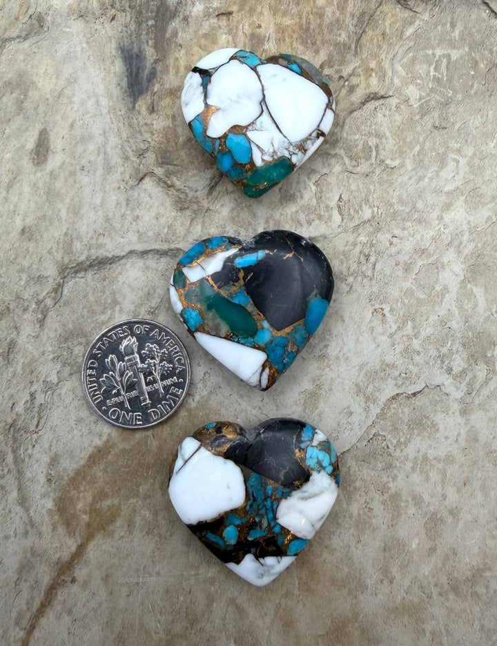 Kingman Turquoise and White Buffalo with Bronze Composite