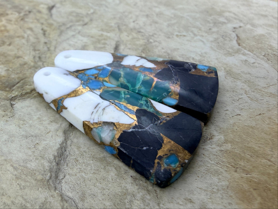 Kingman Turquoise and White Buffalo with Bronze Composite