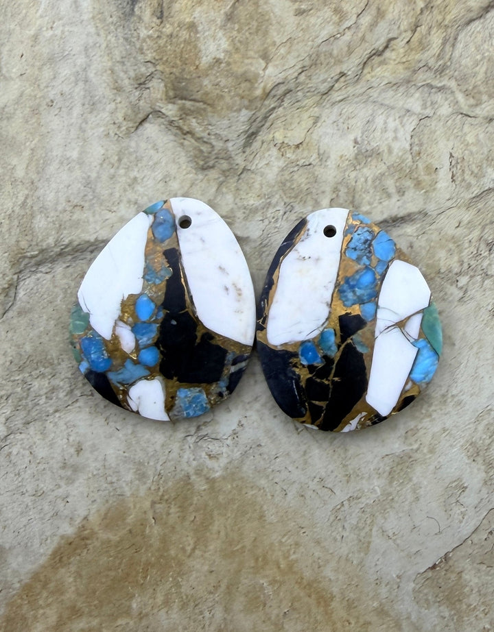 Kingman Turquoise and White Buffalo with Bronze Composite