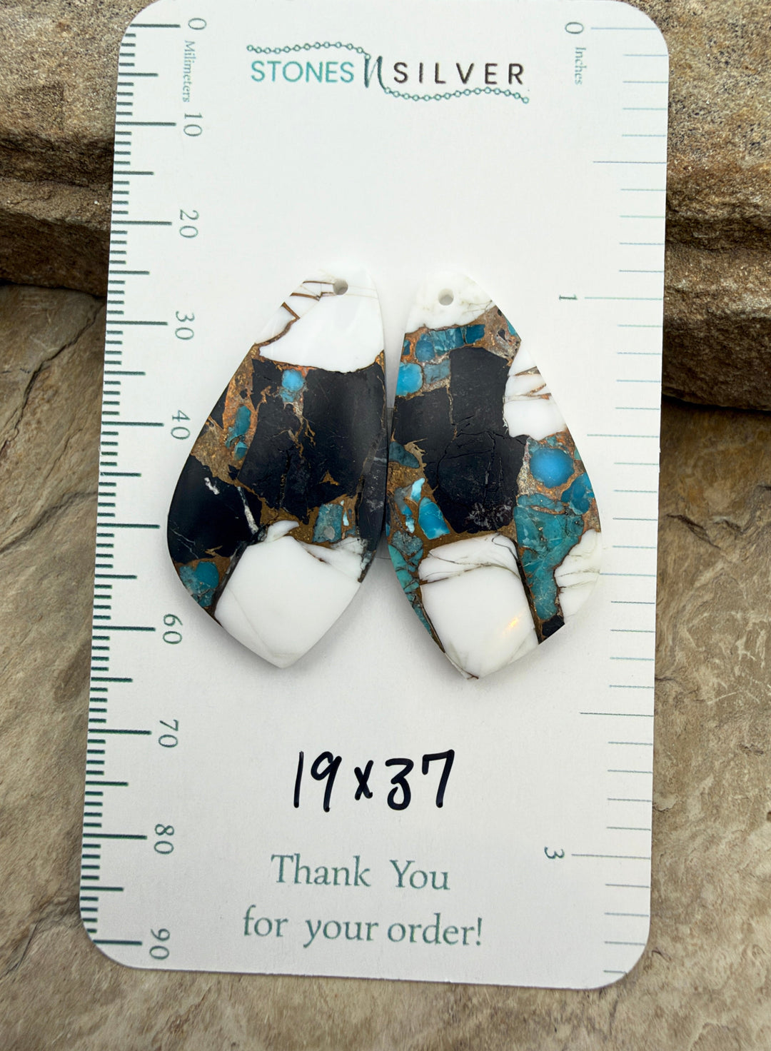 Kingman Turquoise and White Buffalo with Bronze Composite