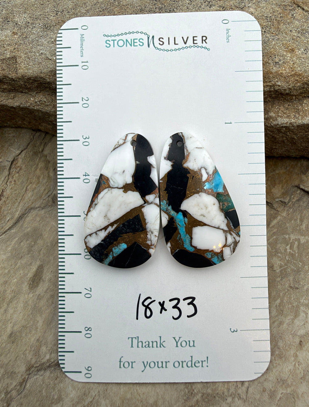 Kingman Turquoise and White Buffalo with Bronze Composite
