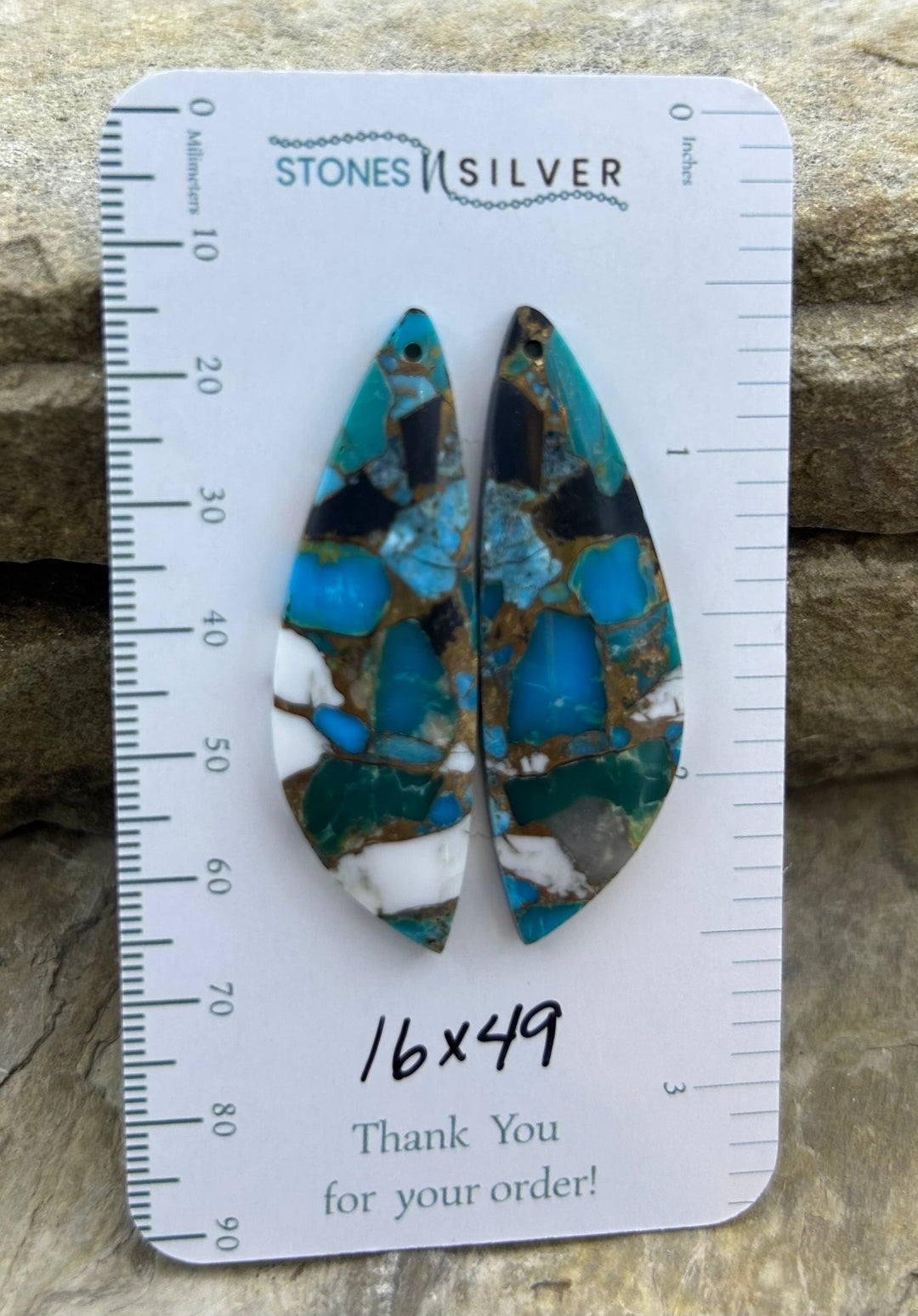 Kingman Turquoise and White Buffalo with Bronze Composite