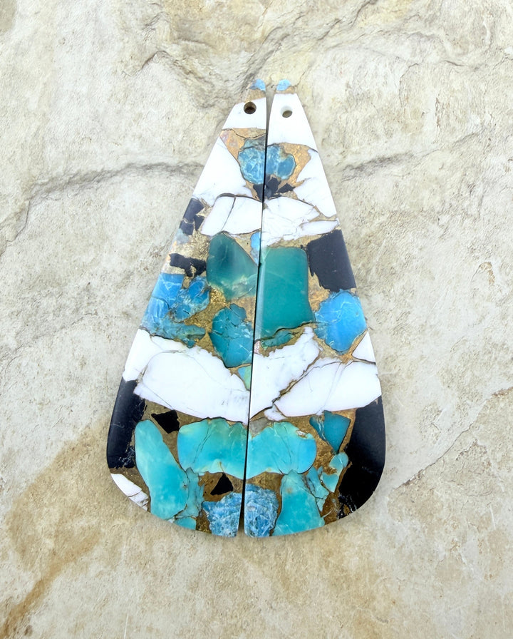 Kingman Turquoise and White Buffalo with Bronze Composite