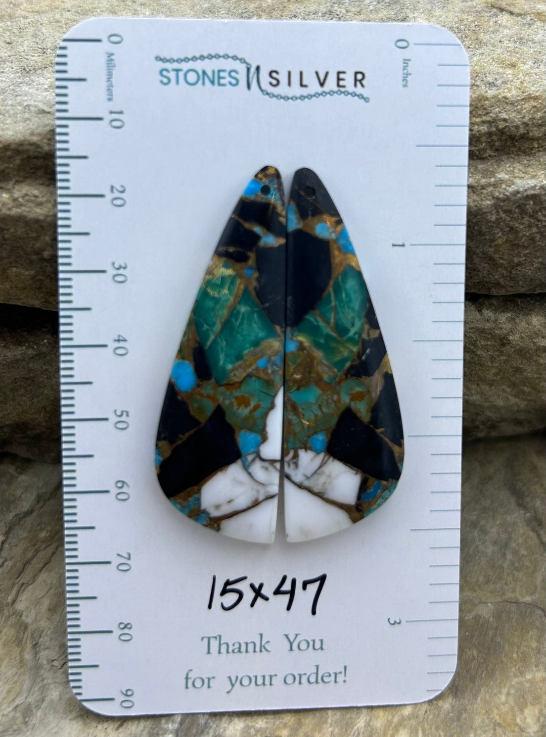 Kingman Turquoise and White Buffalo with Bronze Composite