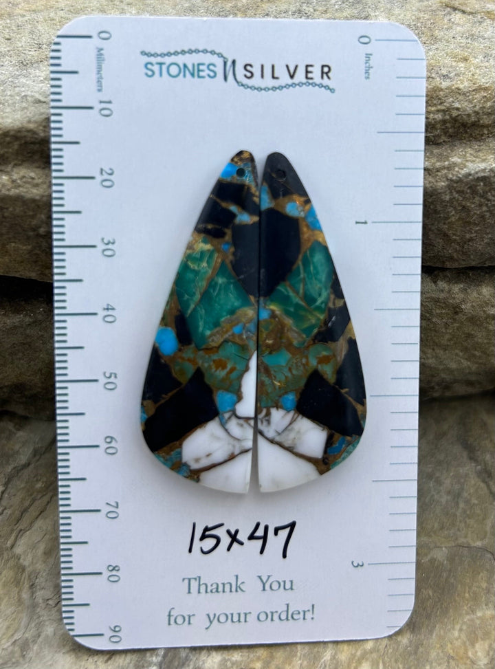 Kingman Turquoise and White Buffalo with Bronze Composite