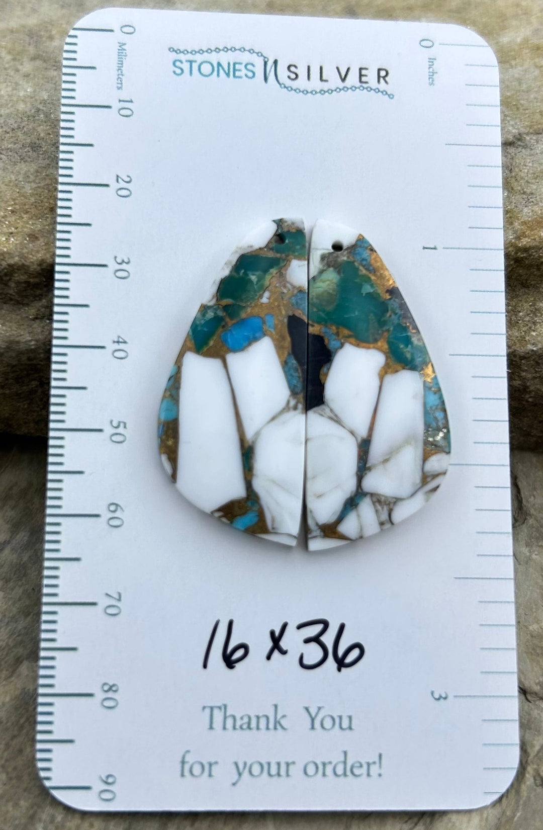 Kingman Turquoise and White Buffalo with Bronze Composite
