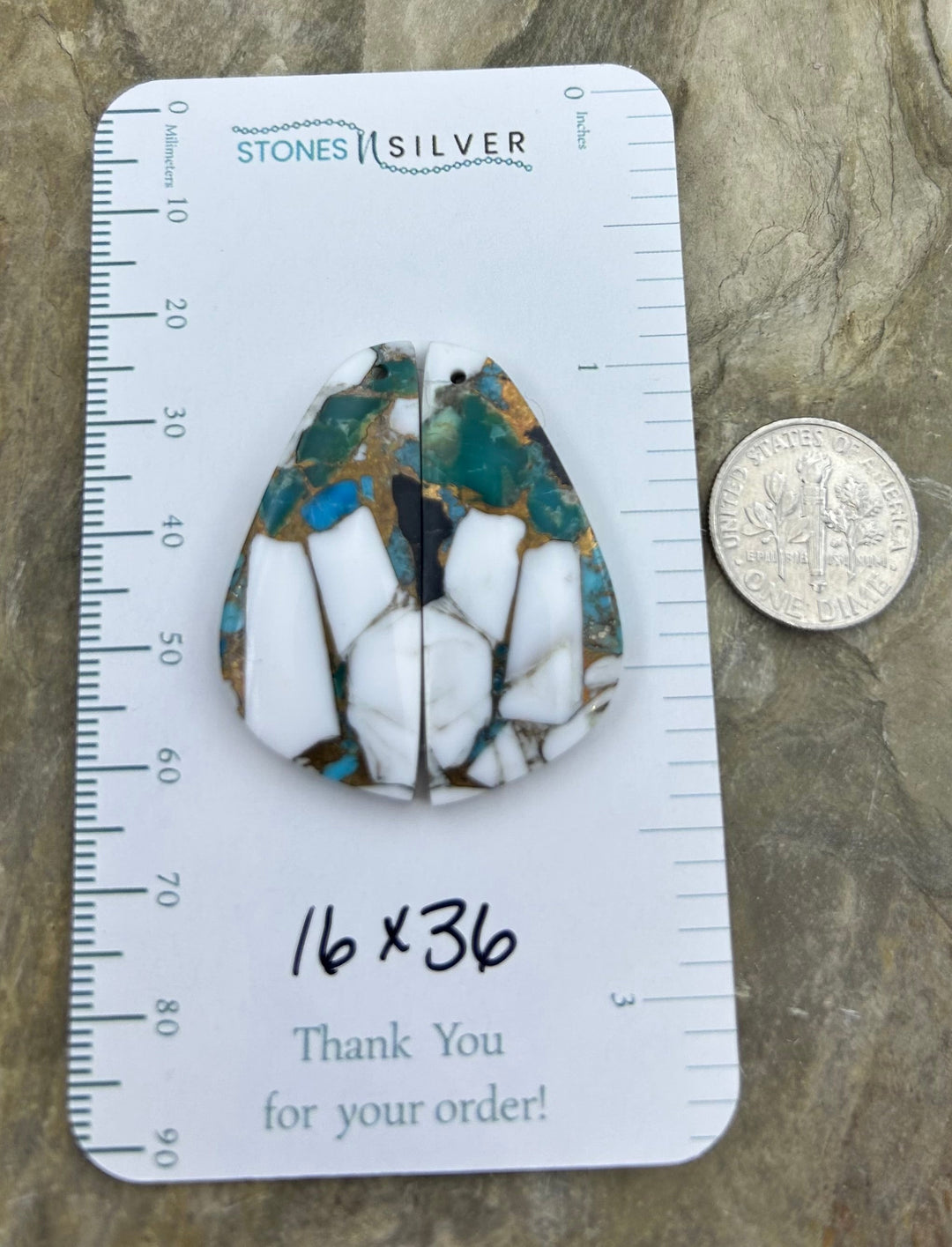 Kingman Turquoise and White Buffalo with Bronze Composite